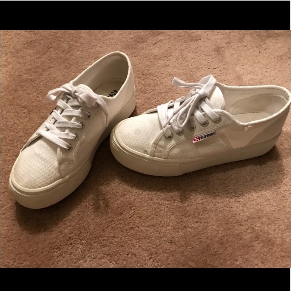 Superga linea white platform sneakers euro 37